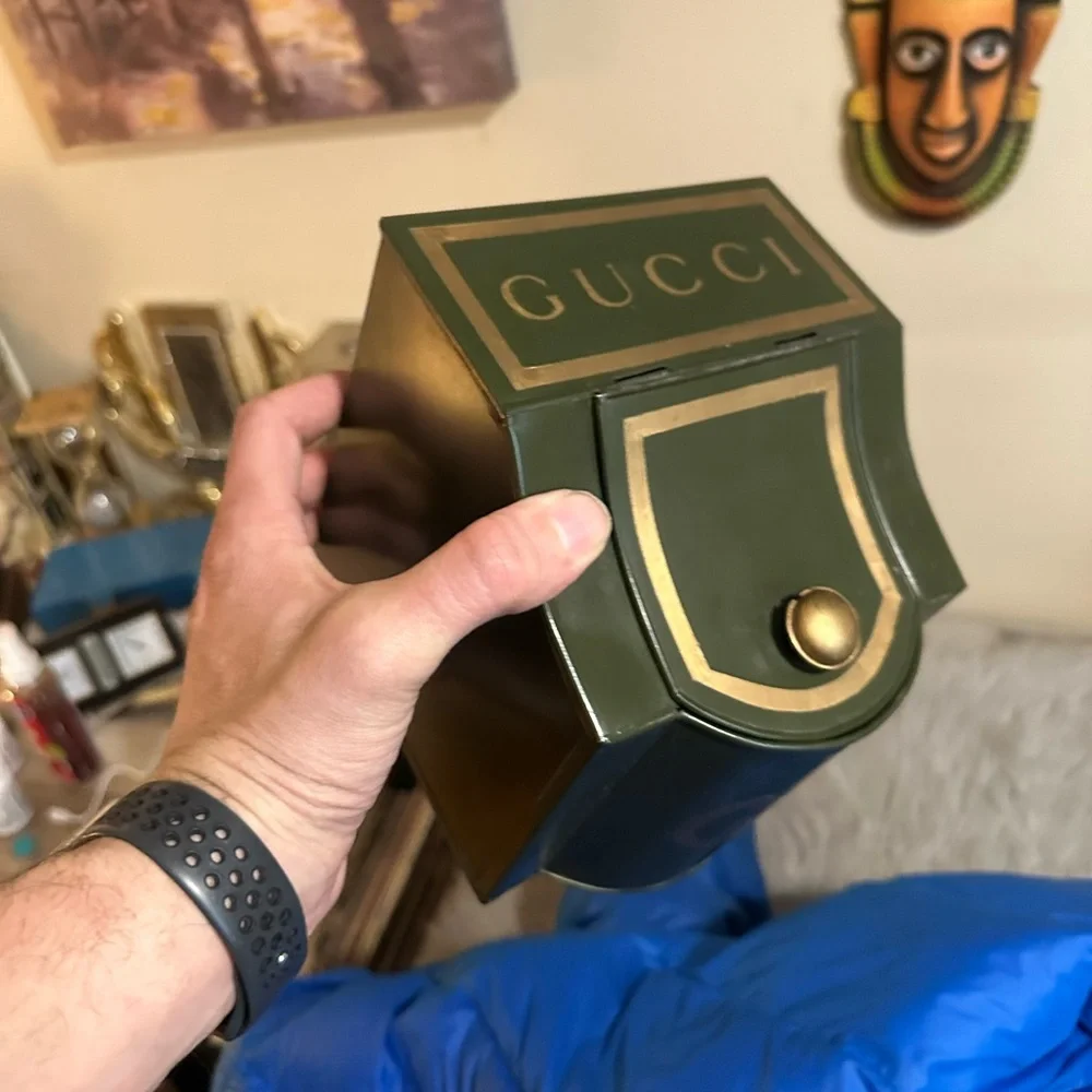 Rare Original Gucci Metal Hinge metal storage Container